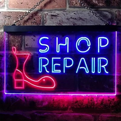 Shop Repair Dual LED Neon Light Sign